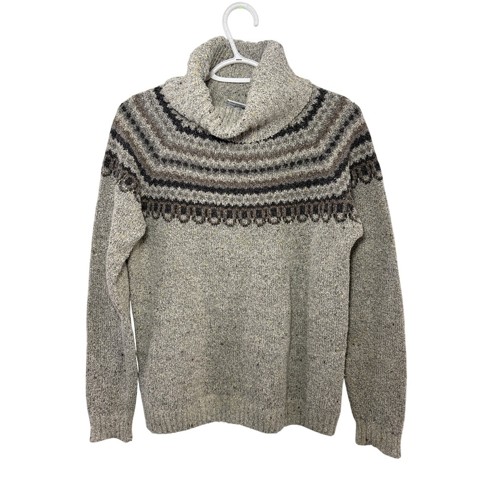 Columbia Womens Fair Isle‎ Cowl Neck Sweater Large Nordic Outdoor Cozy Winter